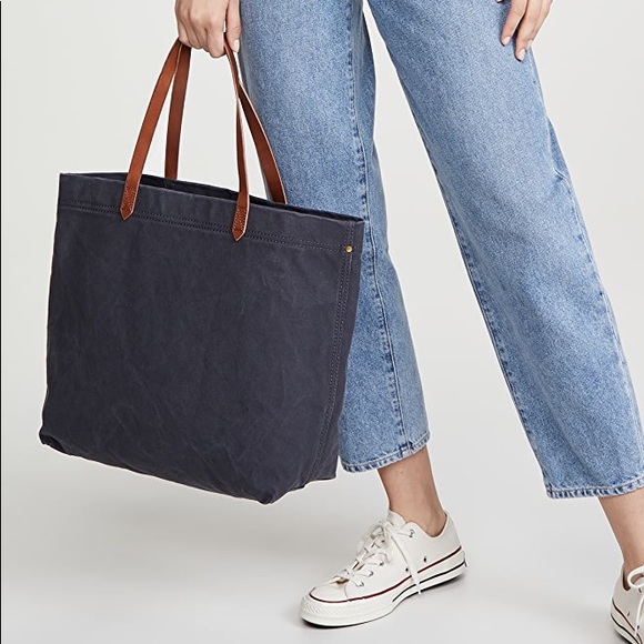 Madewell Handbags - Madewell canvas transport tote navy black
